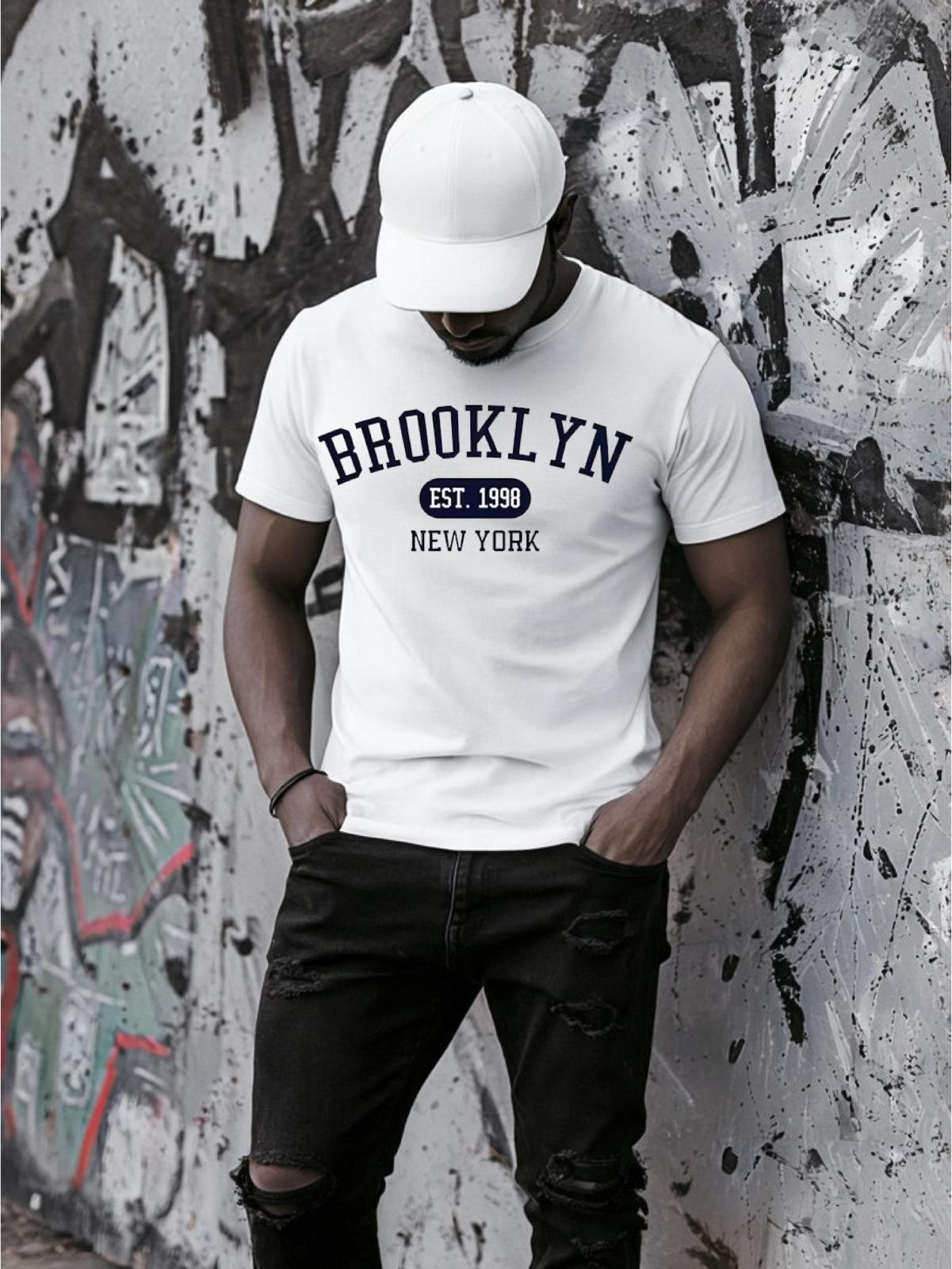 Fehér póló 100% pamutból Brooklyn
