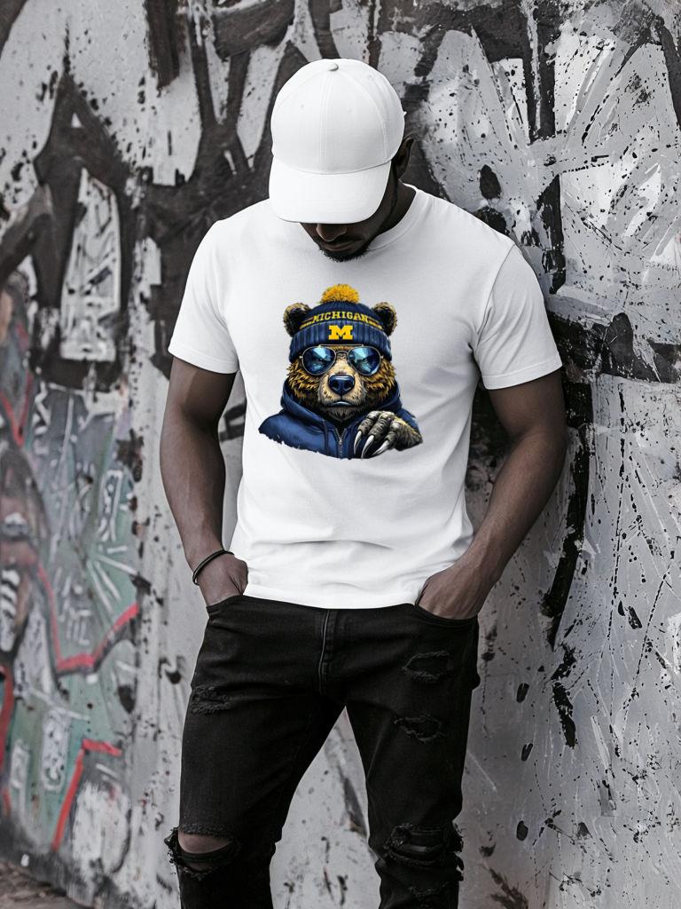 Fehér póló 100% pamutból Blue bear