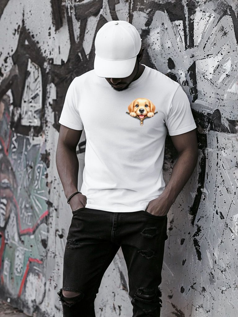 Fehér póló 100% pamutból Dog Pocket 2