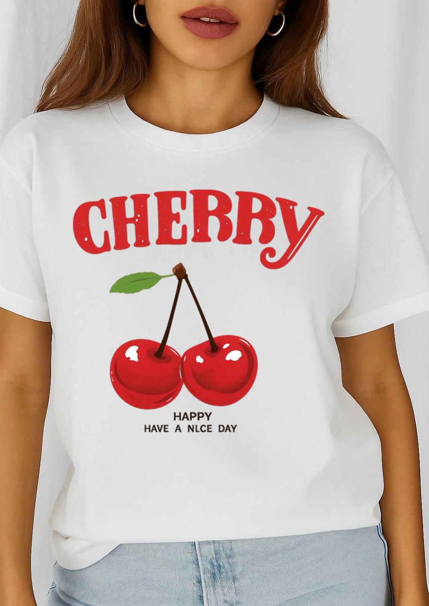 Női póló 100% pamutból Cherry
