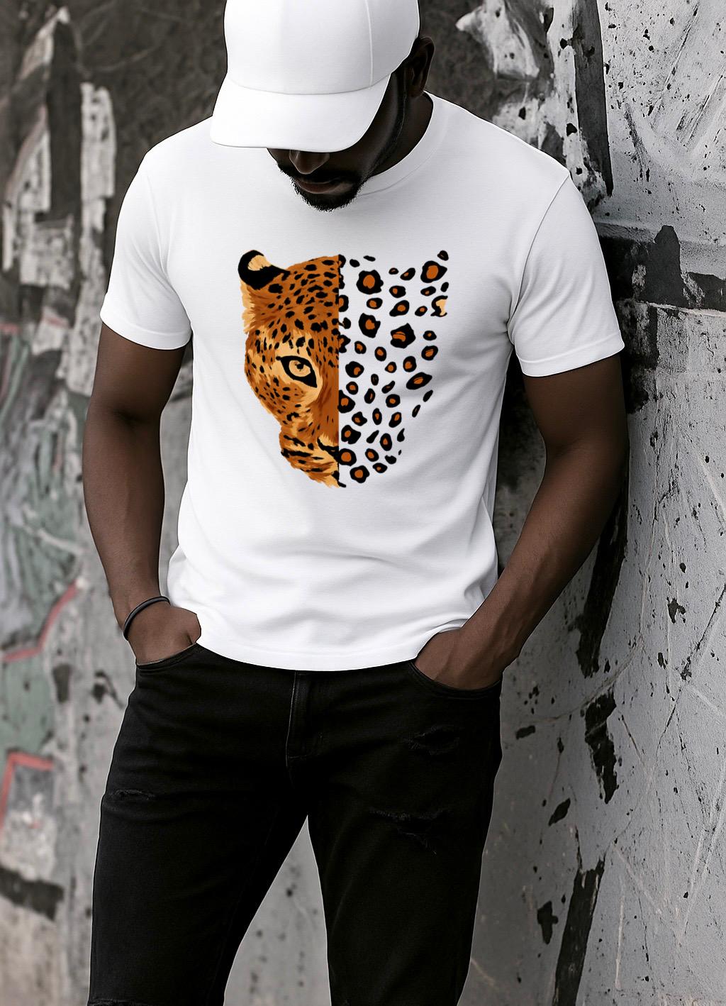 Fehér póló 100% pamutból Orange face