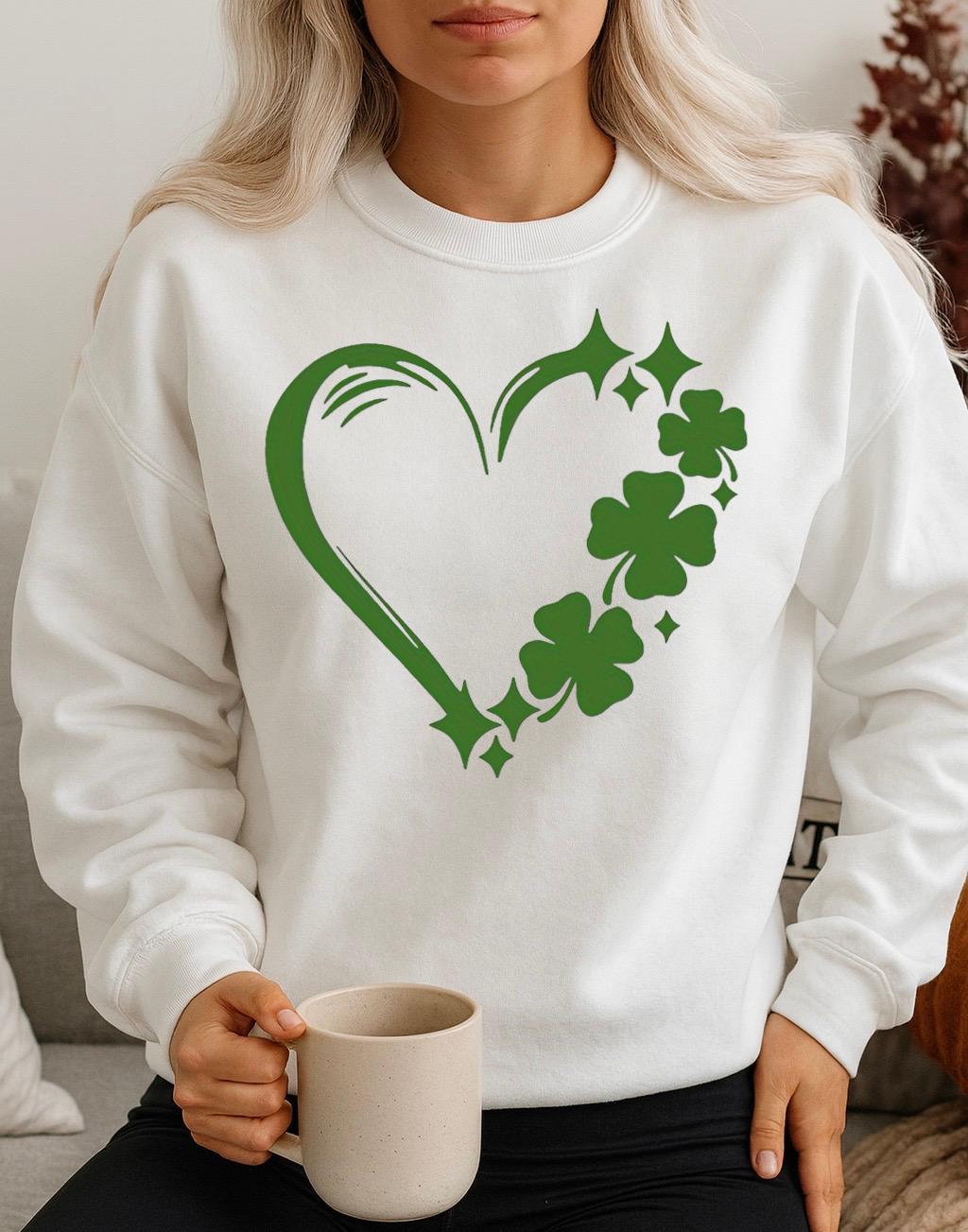 Fehér Blúz 100% pamutból Green heart