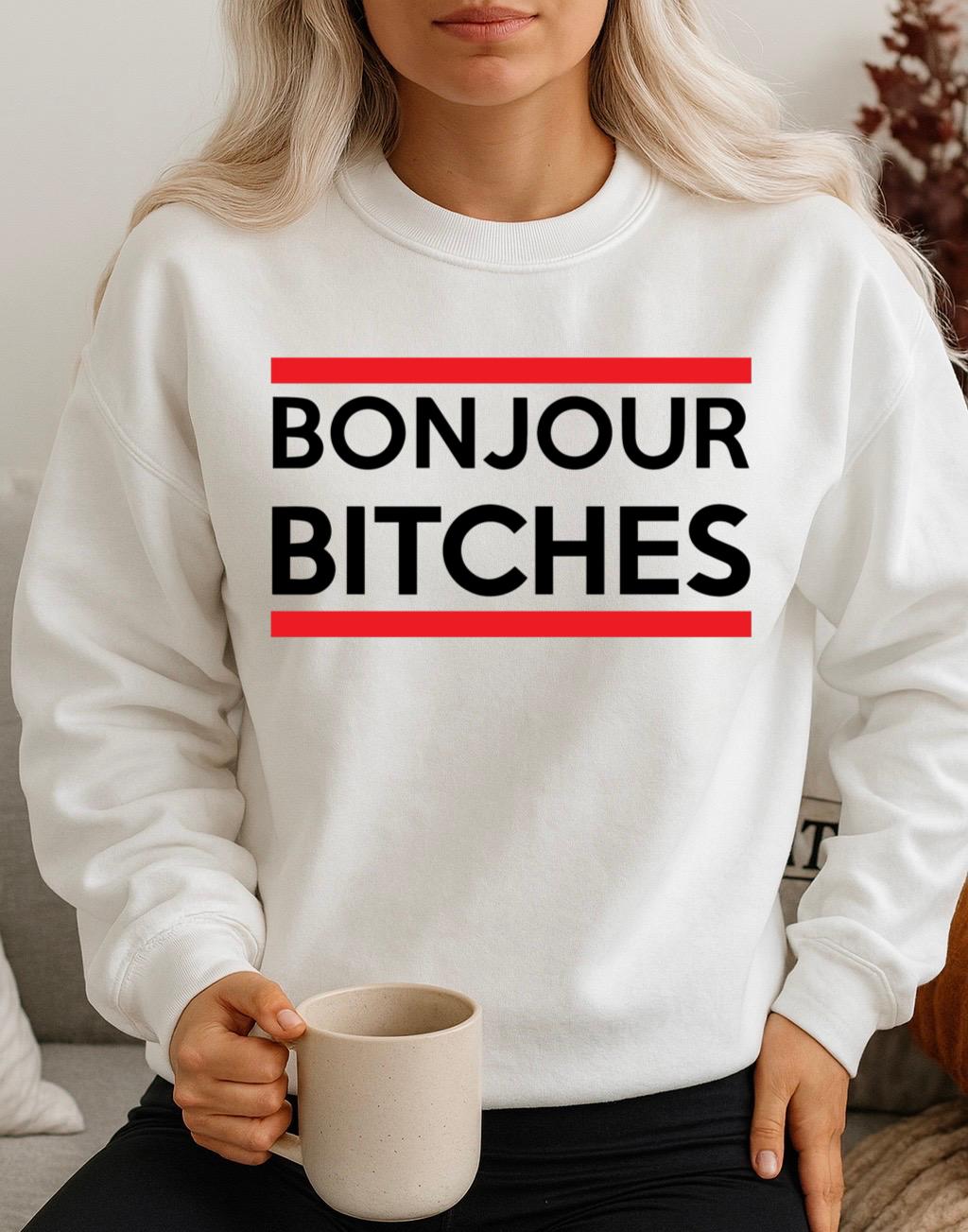 Fehér Blúz 100% pamutból Bonjour bitches