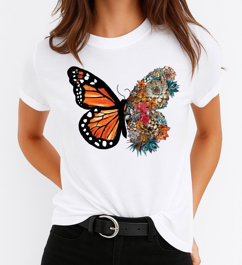 Női póló 100% pamutból Spring Butterfly 5