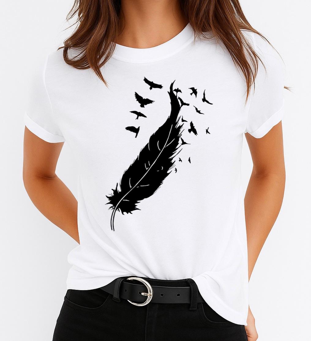 Női póló 100% pamutból Black