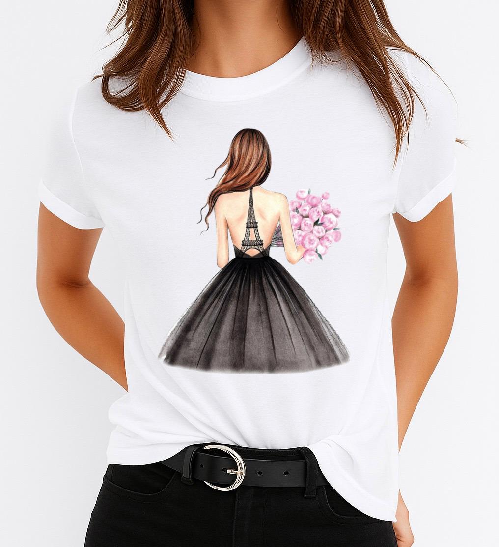 Női póló 100% pamutból Paris Lover