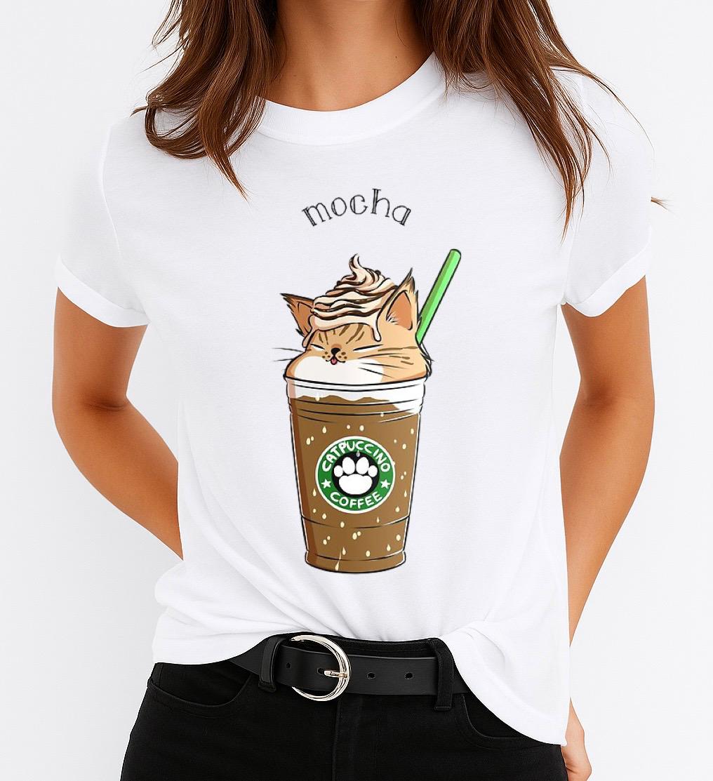 Női póló 100% pamutból Mocha