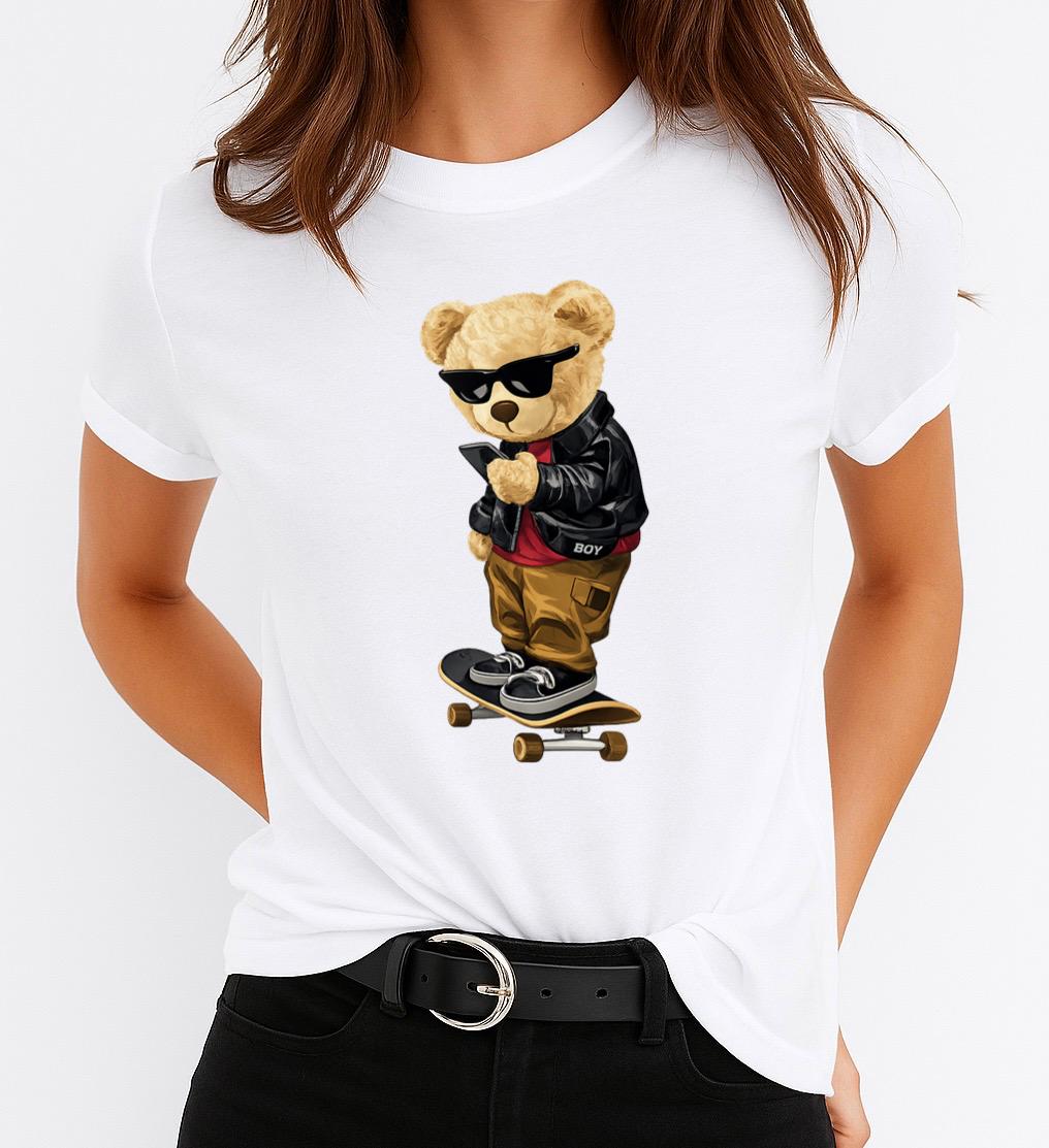 Női póló 100% pamutból Text While Skating