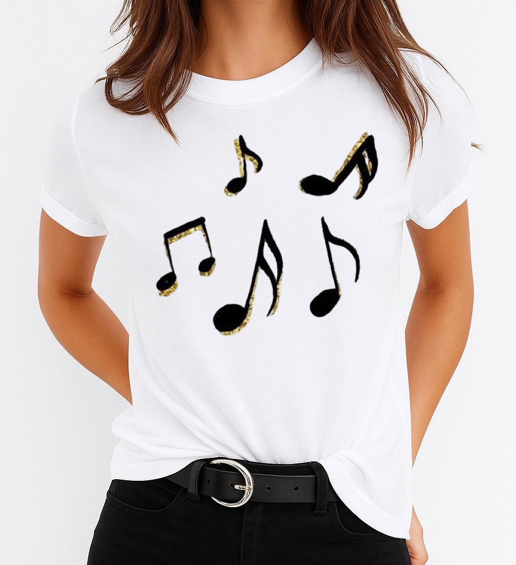 Női póló 100% pamutból Music