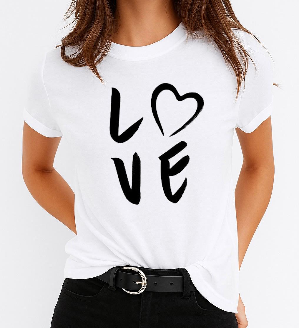 Női póló 100% pamutból LOVE