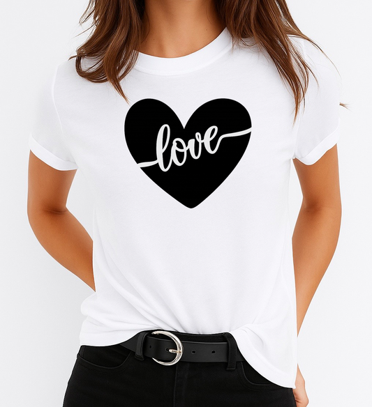 Női póló 100% pamutból Love Black