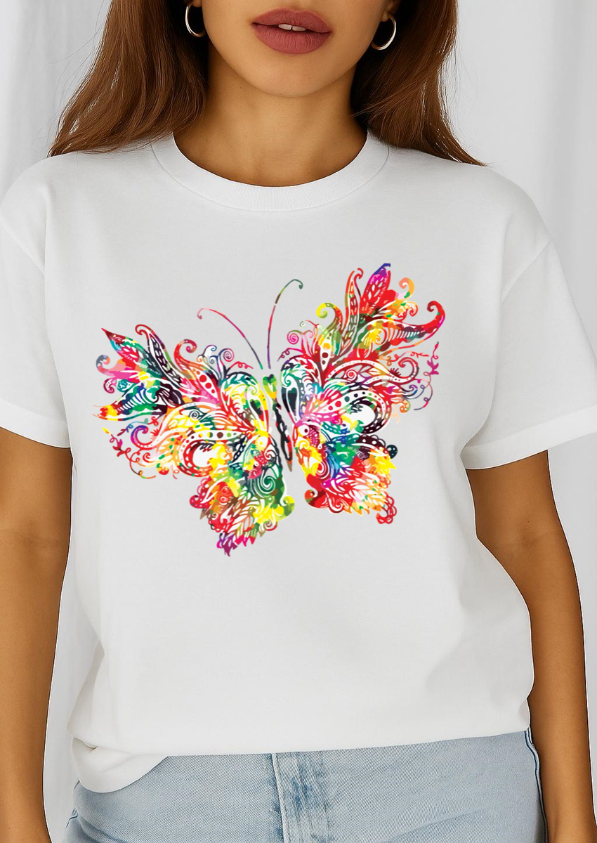 Női póló 100% pamutból Spring Butterfly 2