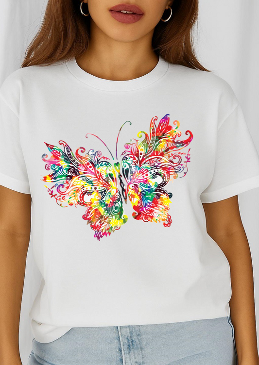 Női póló 100% pamutból Spring Butterfly 2
