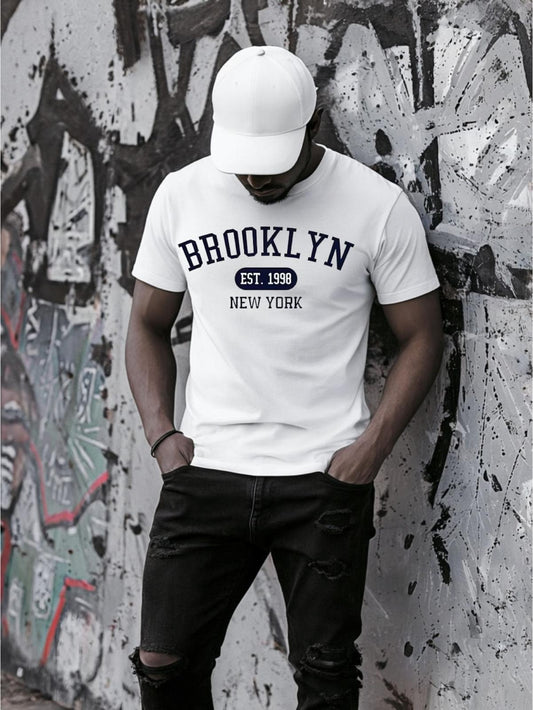 Fehér póló 100% pamutból Brooklyn