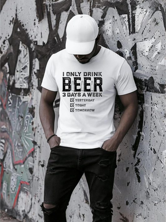 Fehér póló 100% pamutból Beer