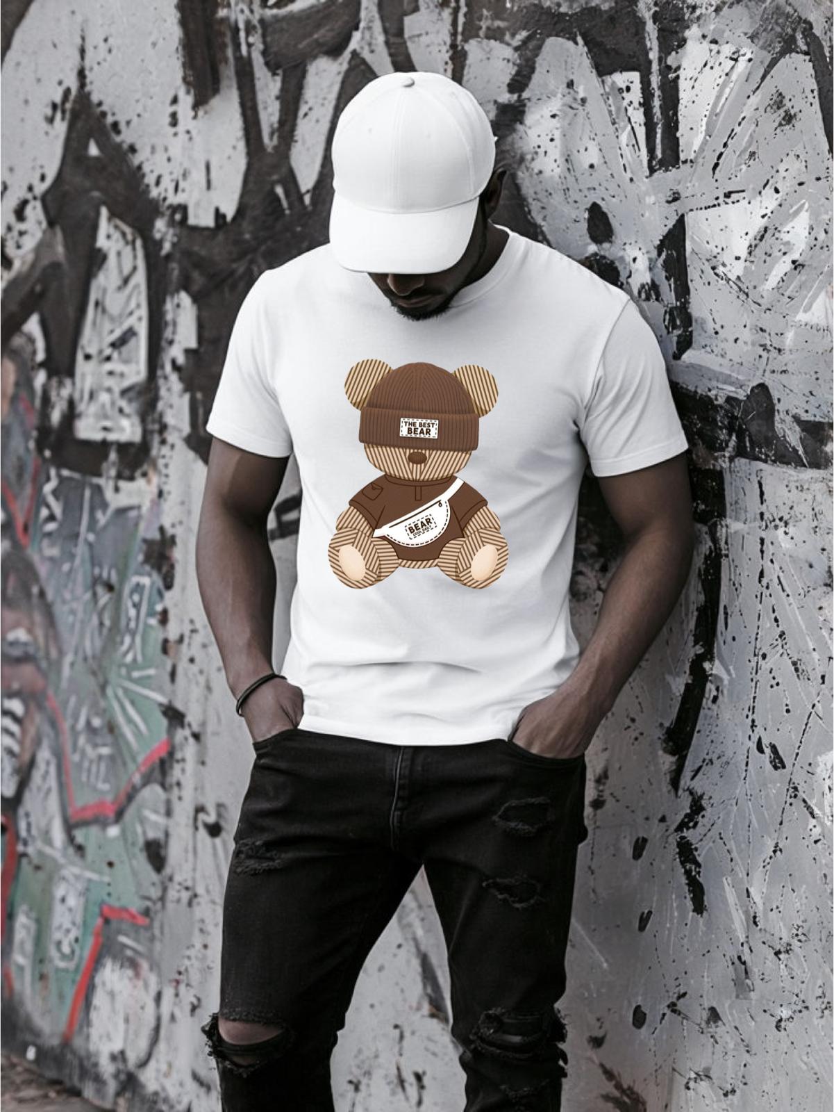 Fehér póló 100% pamutból Nice Bear