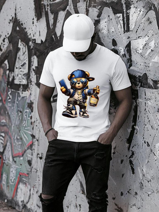 Fehér póló 100% pamutból Blue bear