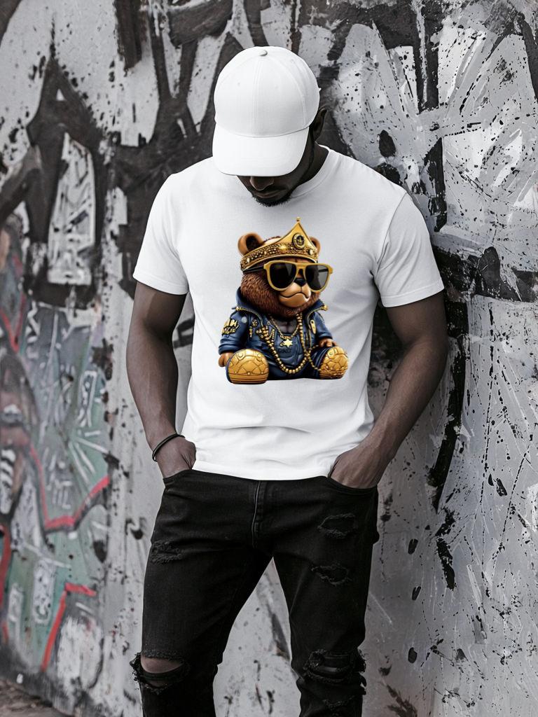 Fehér póló 100% pamutból Gold bear