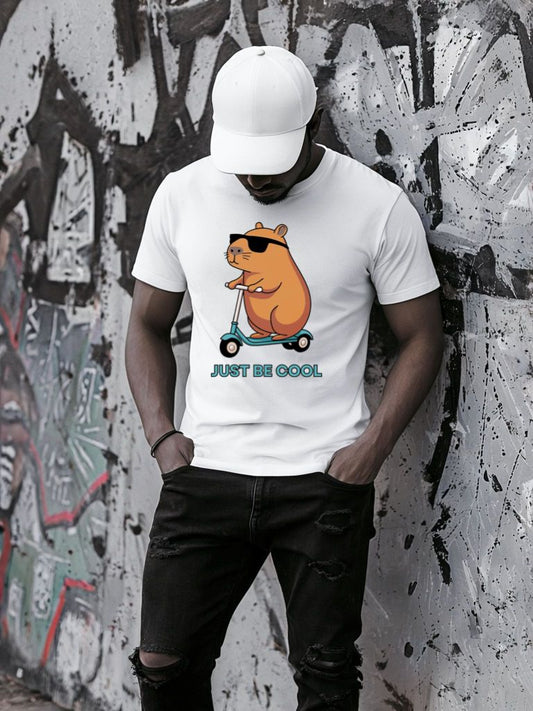 Fehér póló 100% pamutból Just be cool