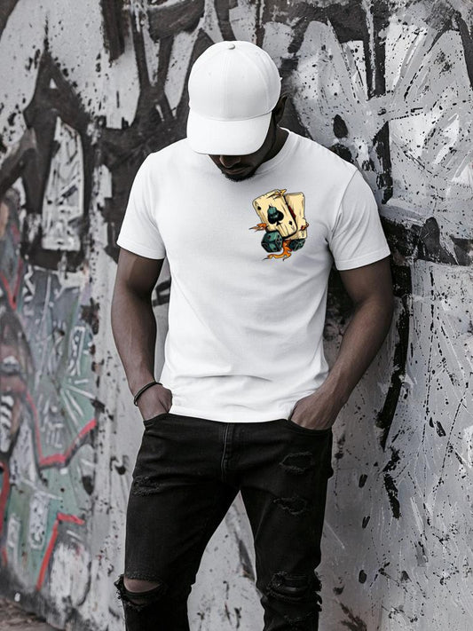 Fehér póló 100% pamutból Cards Pocket