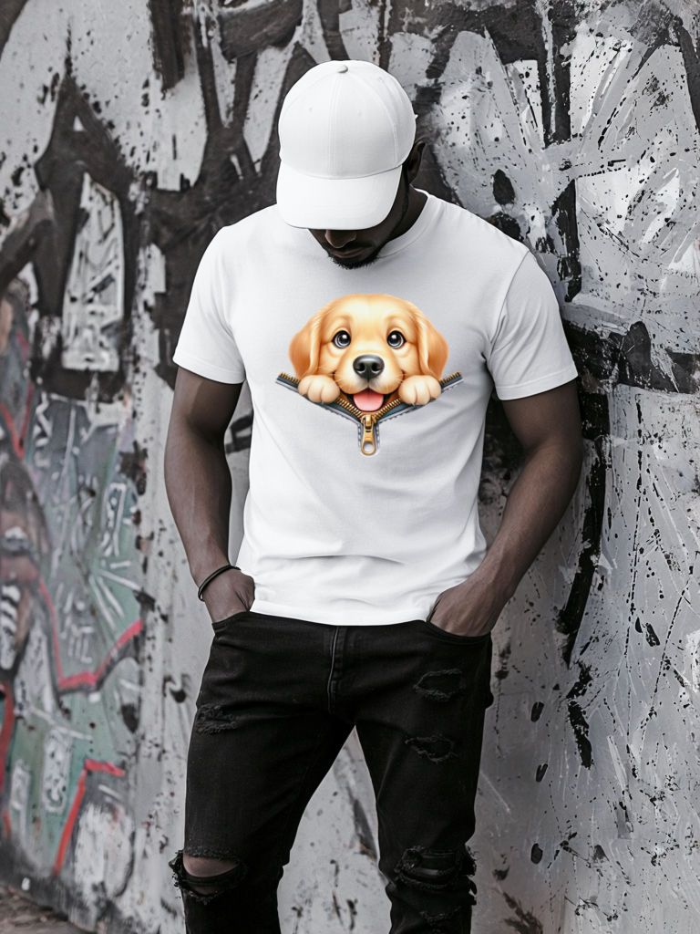 Fehér póló 100% pamutból Dog 2