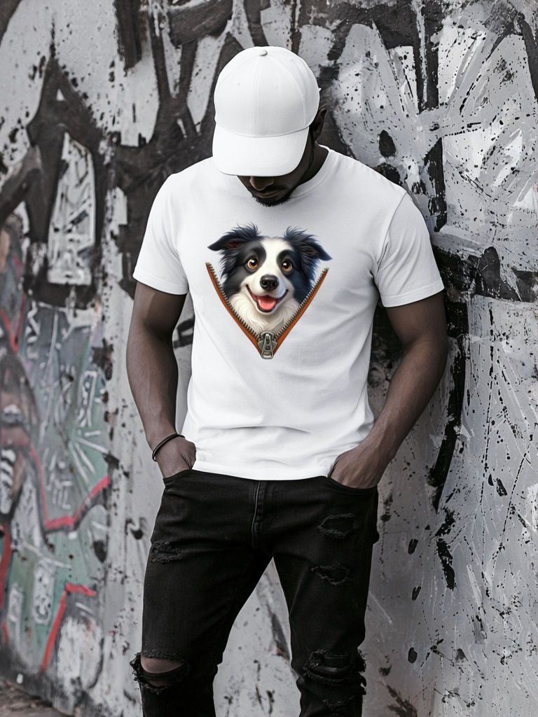 Fehér póló 100% pamutból Dog