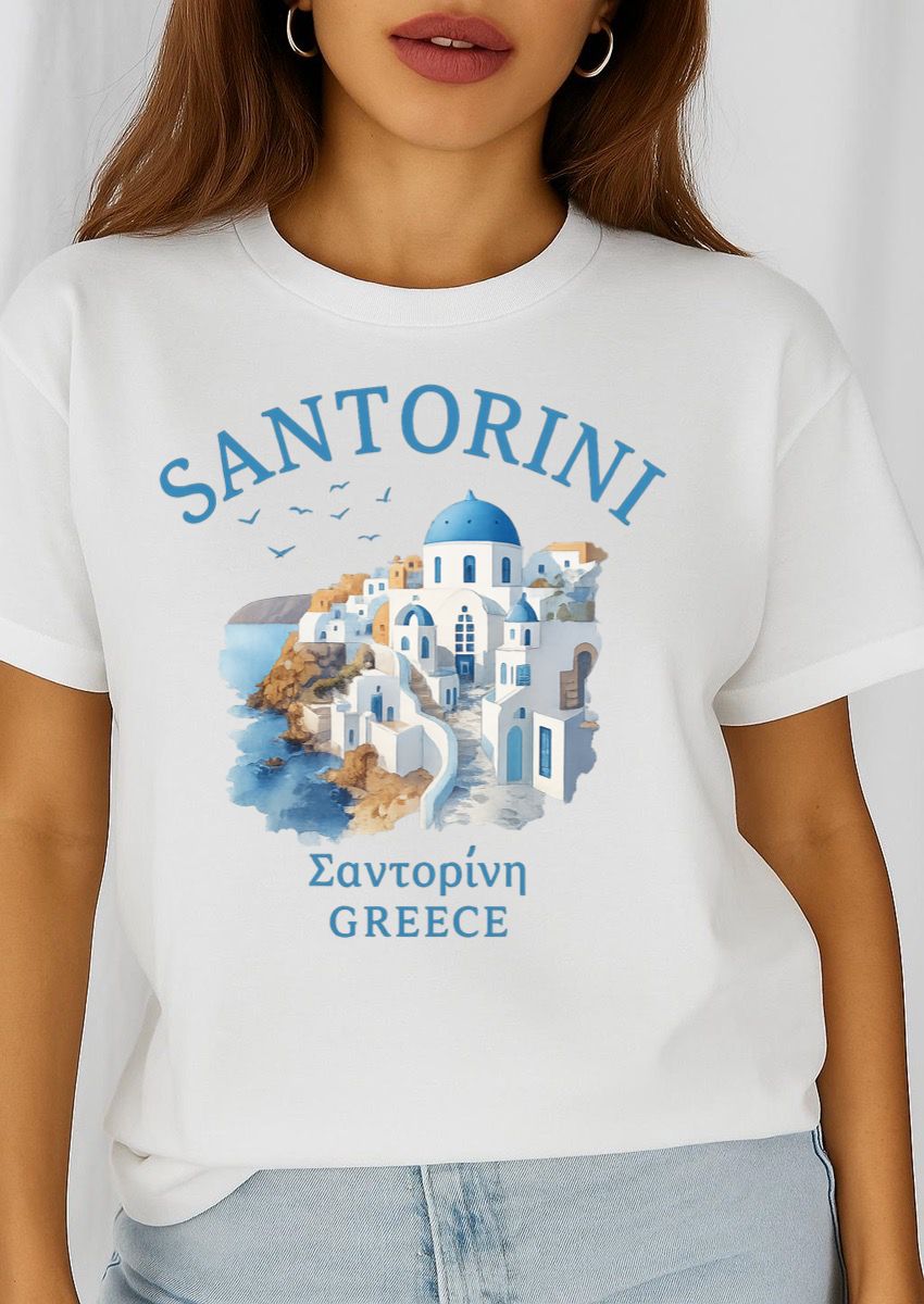 Női póló 100% pamutból Santorini