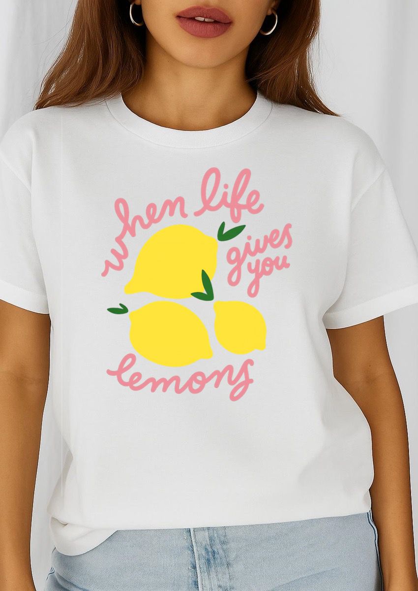 Női póló 100% pamutból Lemons