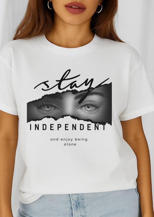 Női póló 100% pamutból Stay independent
