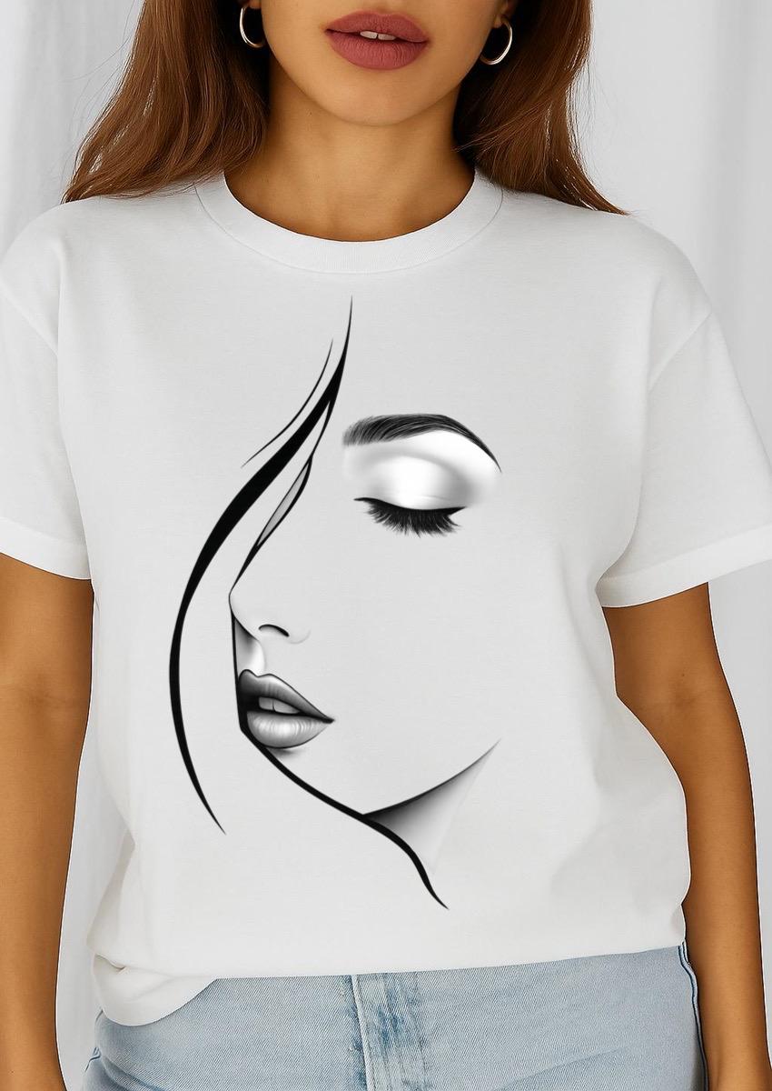 Női póló 100% pamutból Black Face