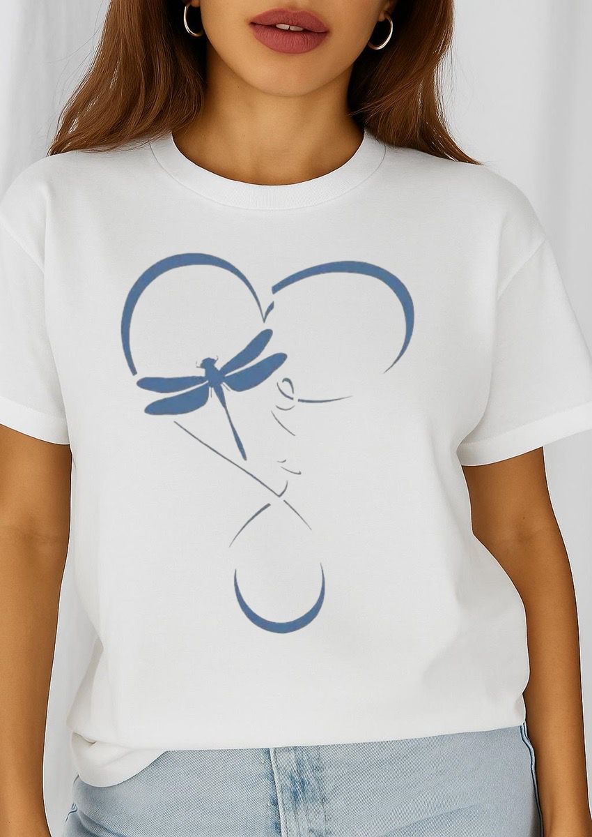 Női póló 100% pamutból Blue szitakötő 3