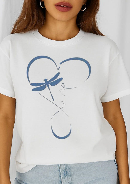 Női póló 100% pamutból Blue szitakötő 3