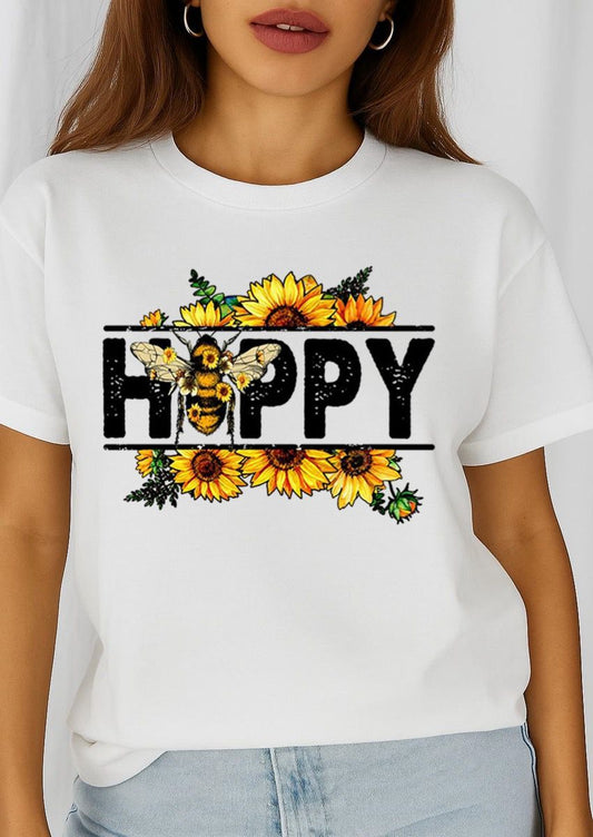 Női póló 100% pamutból Happy