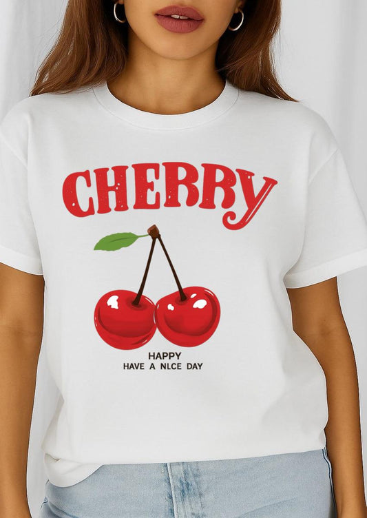 Női póló 100% pamutból Cherry