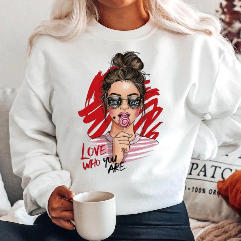 Fehér Blúz 100% pamutból Love with you..