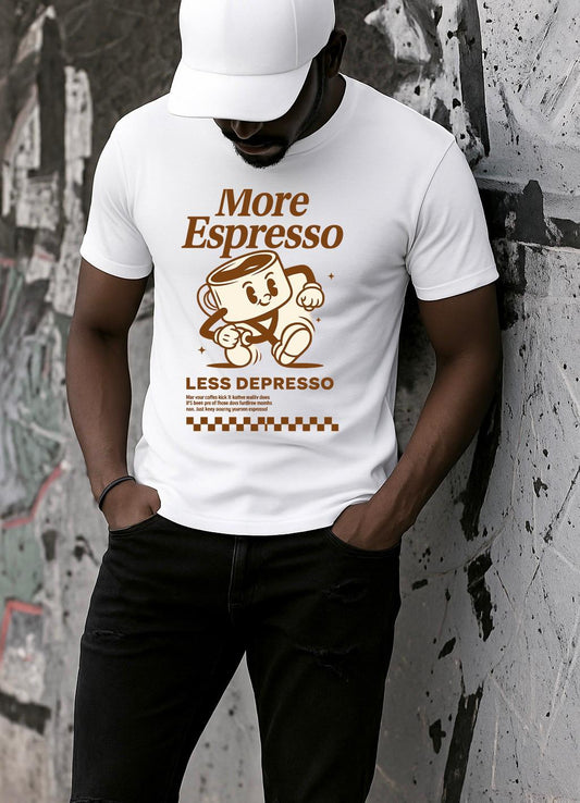 Fehér póló 100% pamutból More espresso