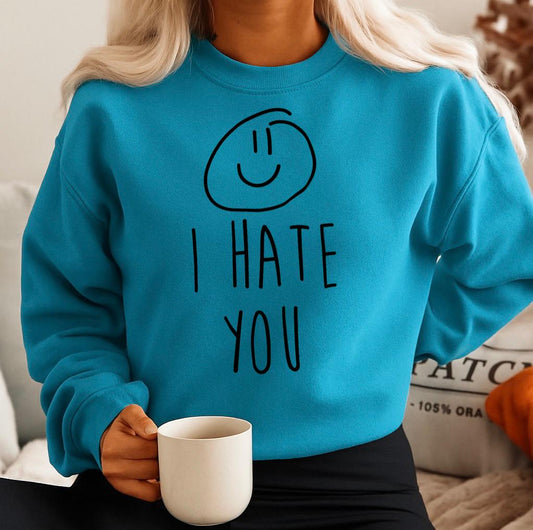 Türkiz Blúz 100% pamutból I hate you