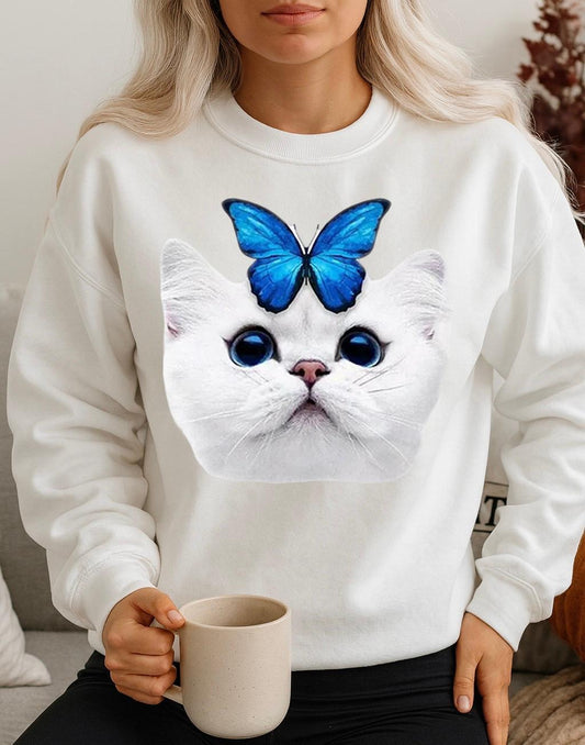 Fehér Blúz 100% pamutból Blue cat