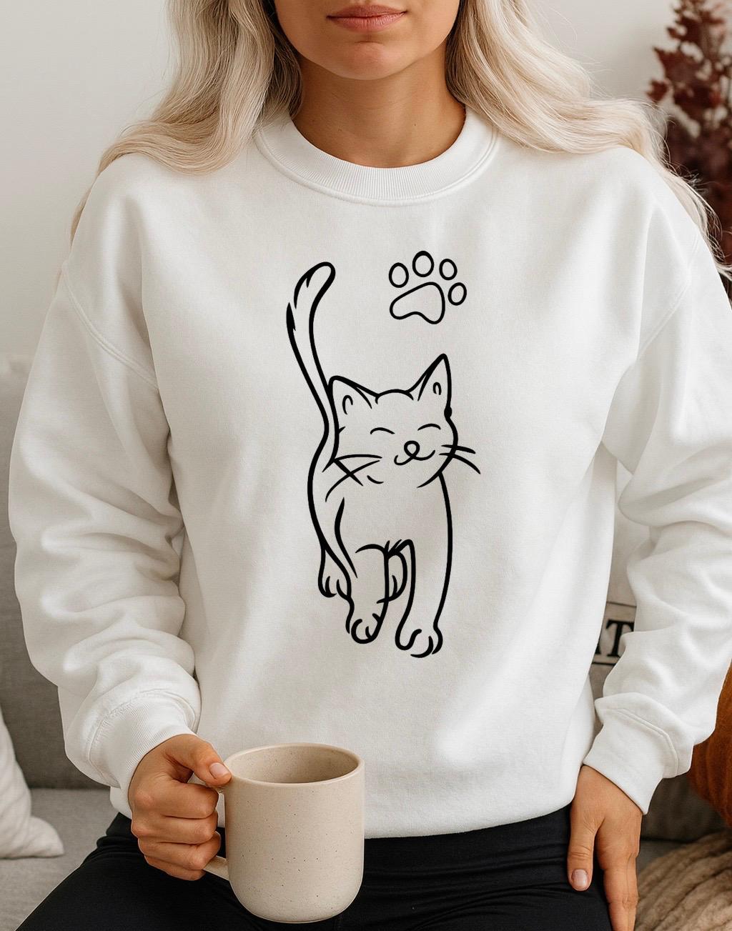 Fehér Blúz 100% pamutból Cat walk