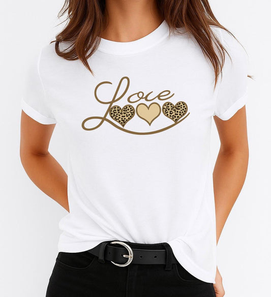 Női póló 100% pamutból Love gold