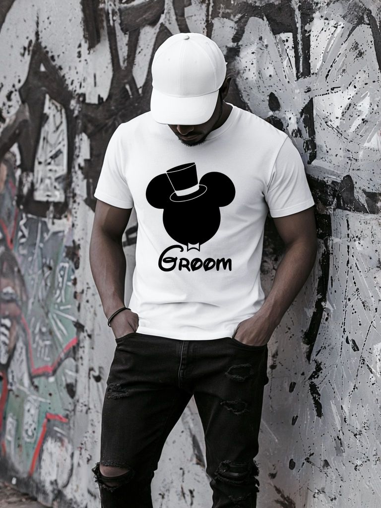 Fehér póló 100% pamutból Groom