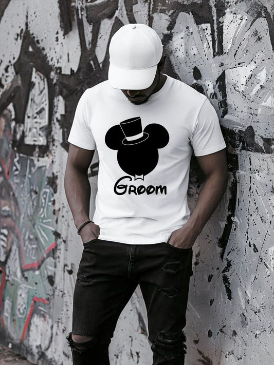 Fehér póló 100% pamutból Groom