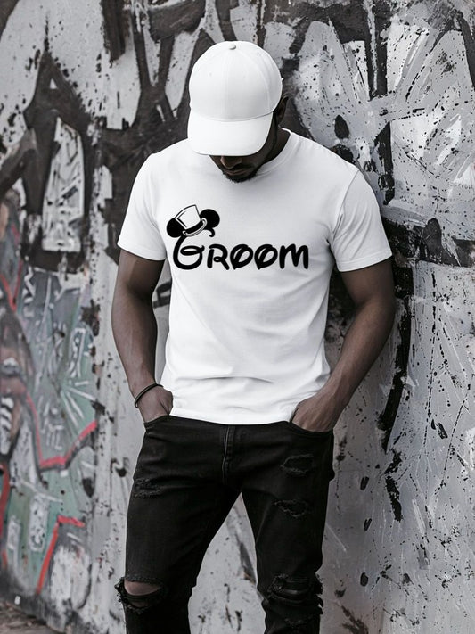 Fehér póló 100% pamutból Groom 2