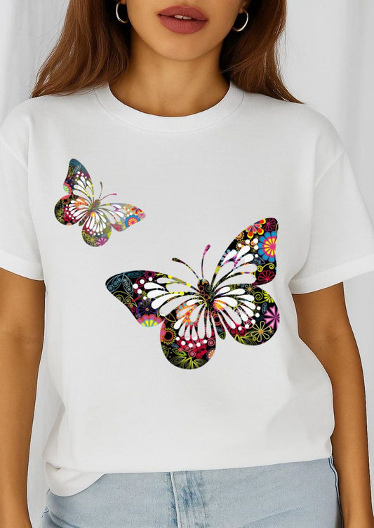 Női póló 100% pamutból 2 Butterflies