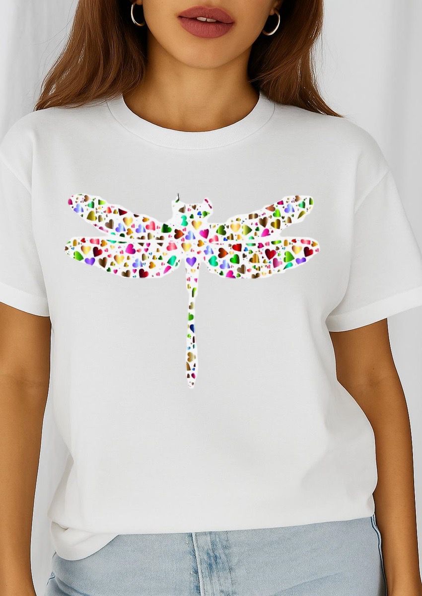 Női póló 100% pamutból Szitakötő Többszínű 2