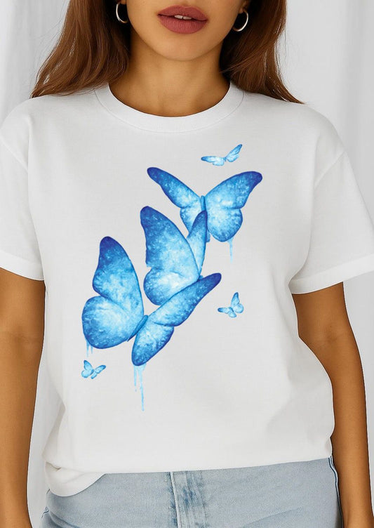 Női póló 100% pamutból 3 Butterflies 4