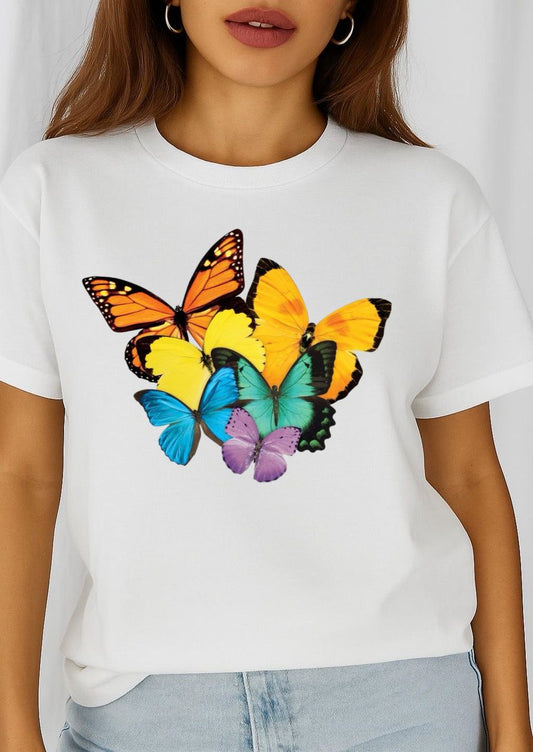 Női póló 100% pamutból Spring Butterfly 5