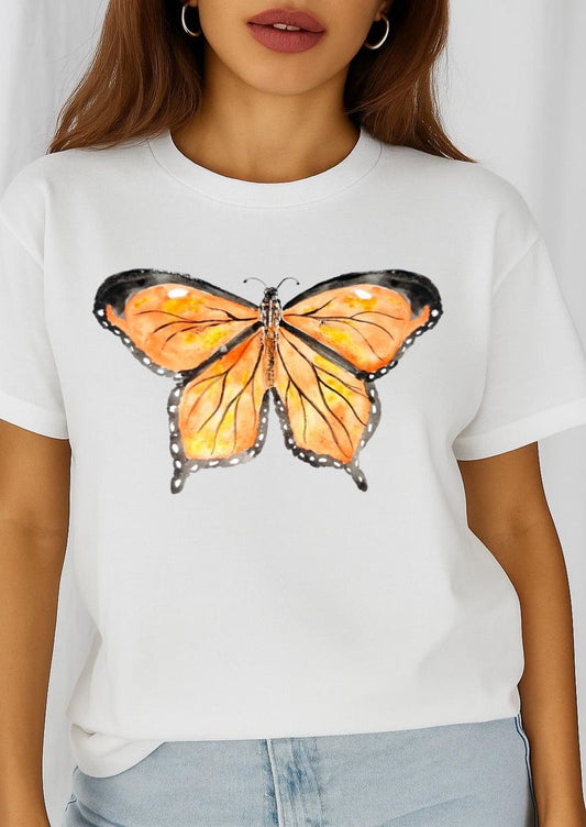 Női póló 100% pamutból Yellow New Butterfly 2