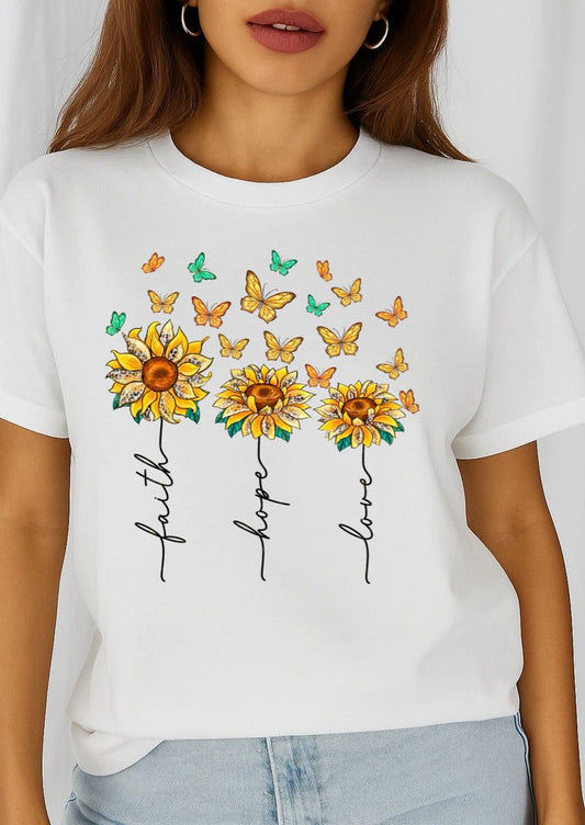 Női póló 100% pamutból 3 Flowers New