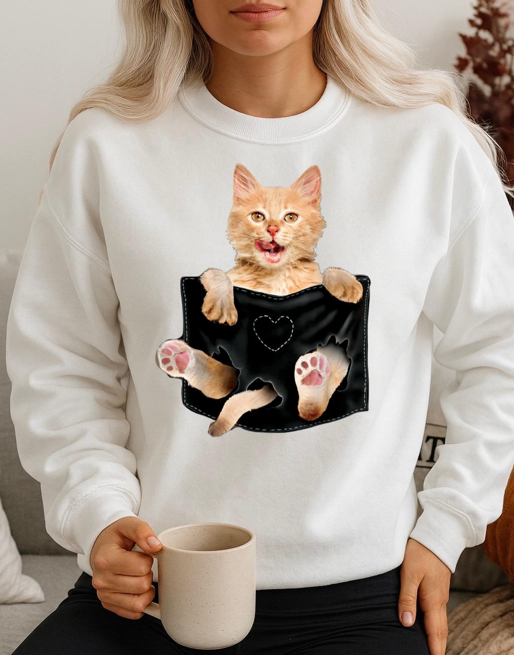 Fehér Blúz 100% pamutból Nice Cat